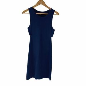 360 Sweater Navy Sleeveless Dress Side Cutout